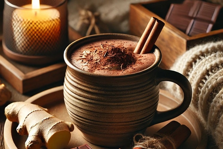 CHOCOLAT CHAUD BLANC ORANGE GINGEMBRE